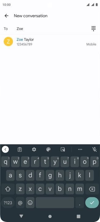 Key in the first letters of the recipient's name and press the required contact.
