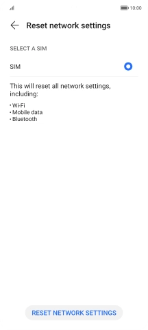 Press RESET NETWORK SETTINGS.