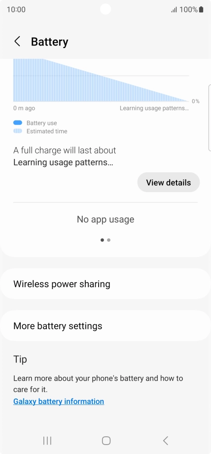 Press More battery settings.