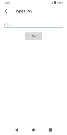 Press PIN2 and key in your PIN2. The default PIN2 is 1111.