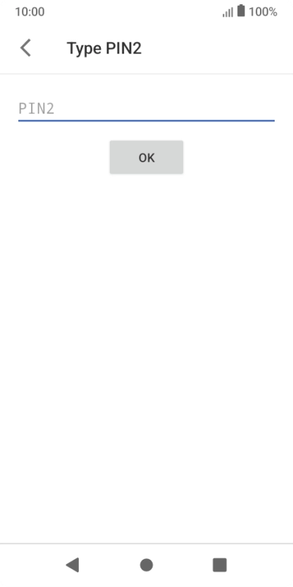 Press PIN2 and key in your PIN2. The default PIN2 is 1111.