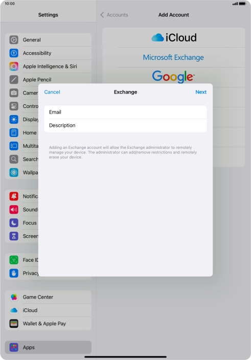 Press Description and key in the required name.