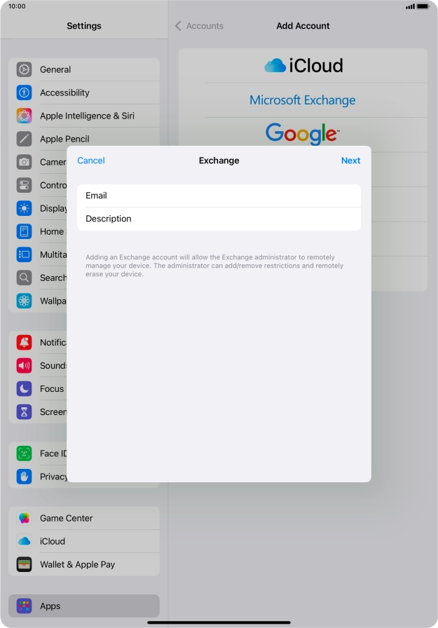 Press Description and key in the required name.