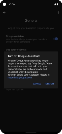 If you turn off the function, press TURN OFF.