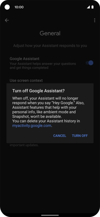 If you turn off the function, press TURN OFF.