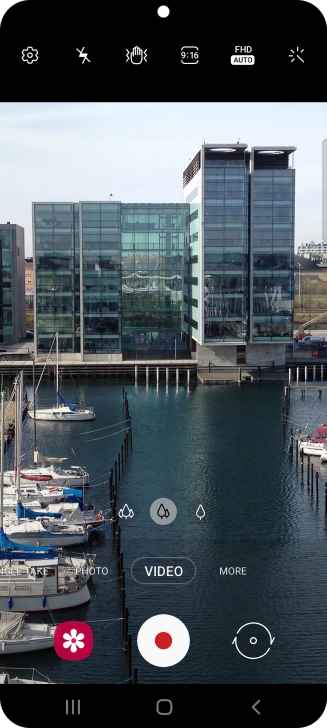 Press the video light icon.