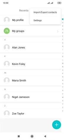 Press Import/Export contacts.