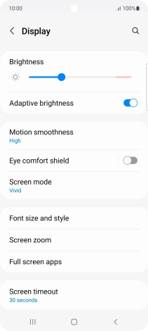 Press Screen timeout.