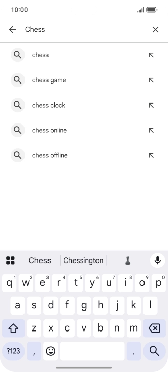 Key in the name or subject of the required app and press the search icon.