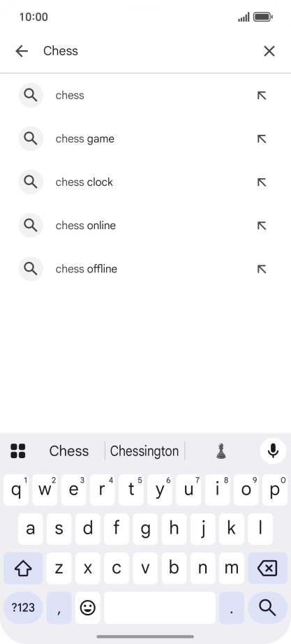 Key in the name or subject of the required app and press the search icon.