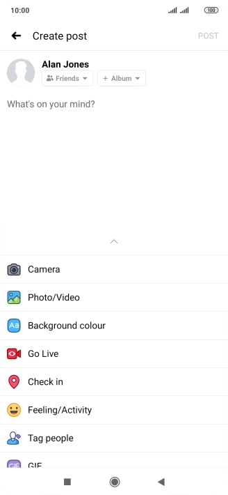 Press the text input field.