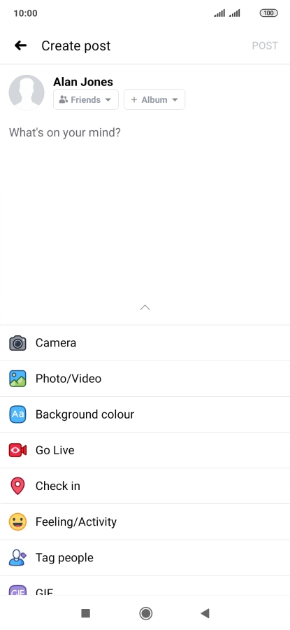 Press the text input field.