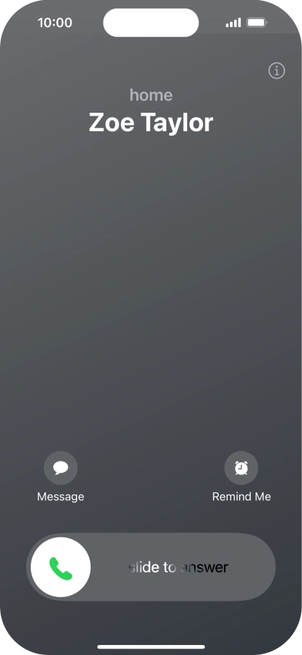 Press and drag the accept call icon right.