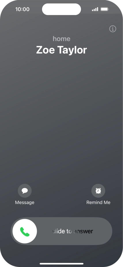 Press and drag the accept call icon right.