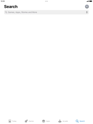 Press the search field.