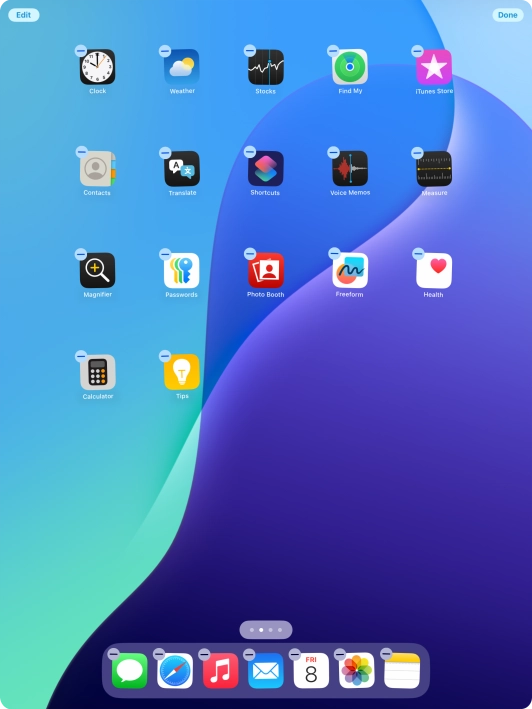 Press the home screen icon.