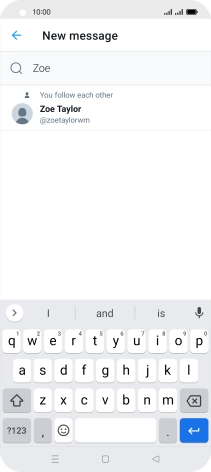 Key in the first letters of the recipient's name and press the required contact.
