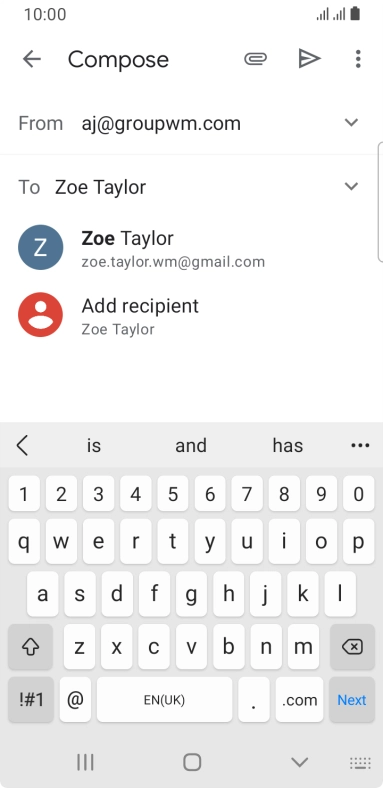 Press the required contact.
