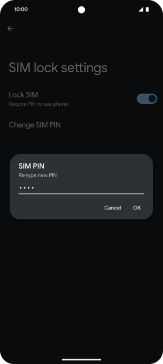 Key in the new PIN again and press OK.