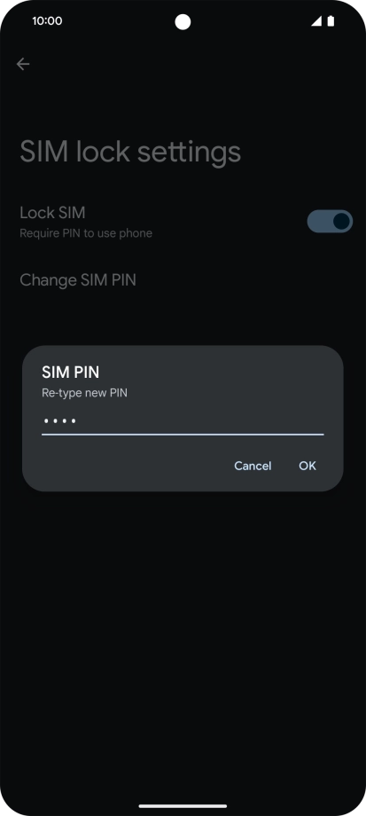 Key in the new PIN again and press OK.