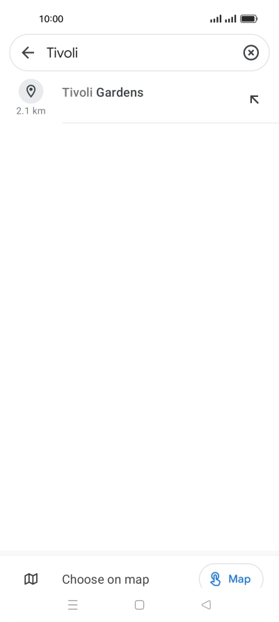 Press the required destination.