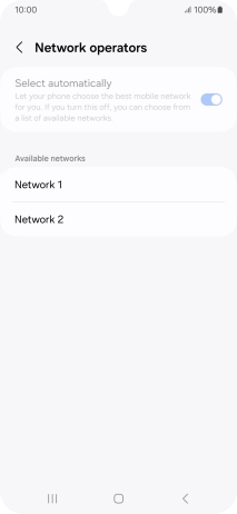 Press the required network.