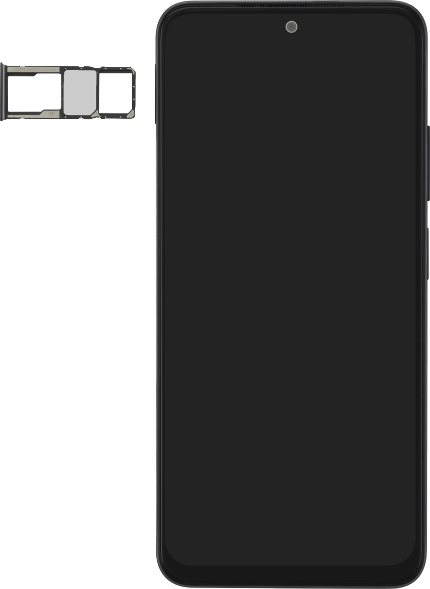 Turn your SIM so the angled corner of the SIM matches the angled corner of the second SIM holder and place your SIM in the SIM holder.