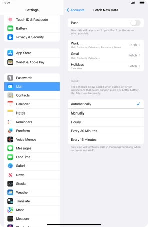 If you turn off the function, press the required setting.