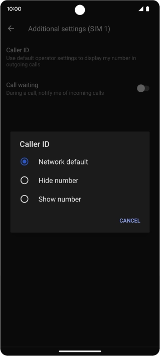Press Show number to turn on caller identification.