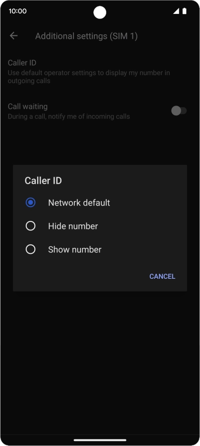 Press Show number to turn on caller identification.