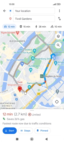 Press the required mode of transportation.