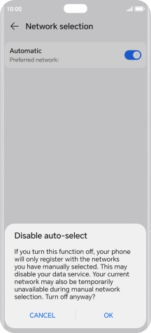 Press OK and your phone will search for networks.