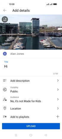 Key in the required text and press UPLOAD.