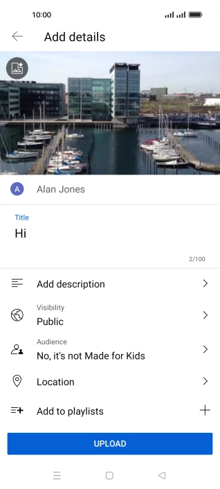 Key in the required text and press UPLOAD.