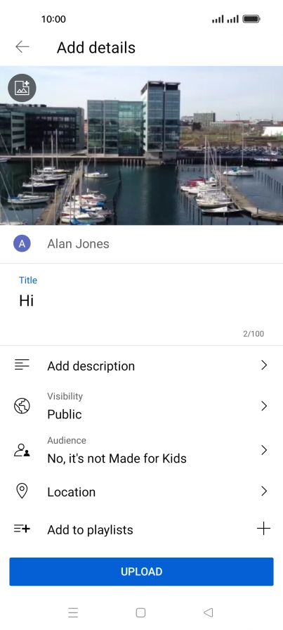 Key in the required text and press UPLOAD.