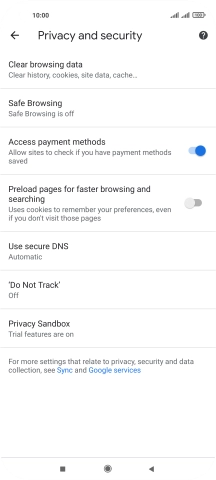 Press Clear browsing data.