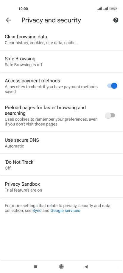 Press Clear browsing data.