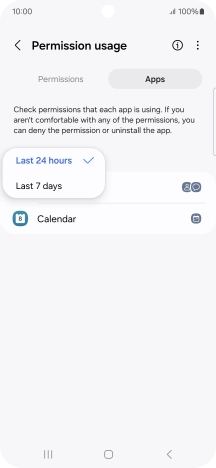 Press the required setting.