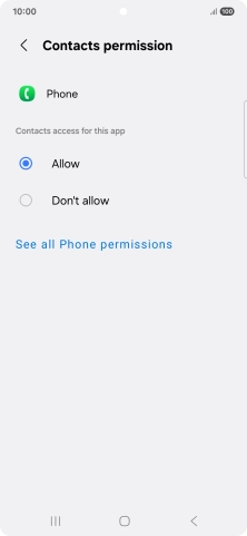 Press the required setting.