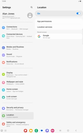 Press App permissions. Press App permissions.