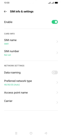 Press Access point name.