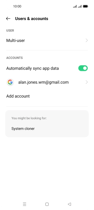 Press Add account. Press Add account.