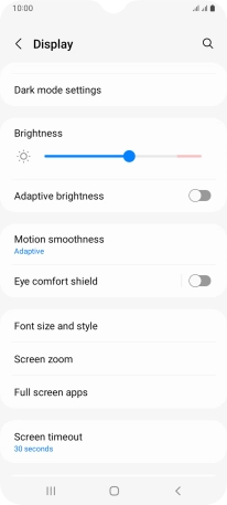 Press Screen timeout.