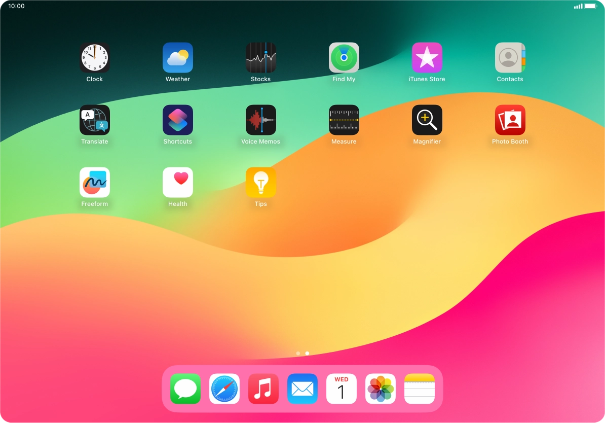 Open the required app. Open the required app.