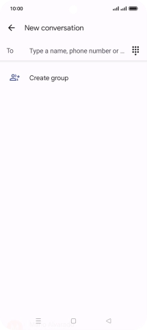 Press the search field and key in the first letters of the recipient's name.