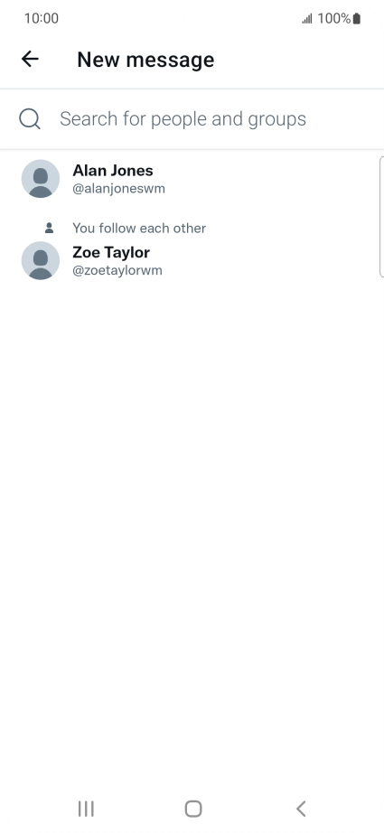 Press the search field.