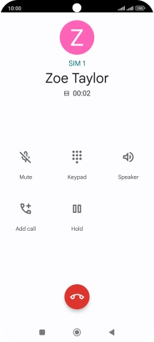 Press the end call icon. Press the end call icon.