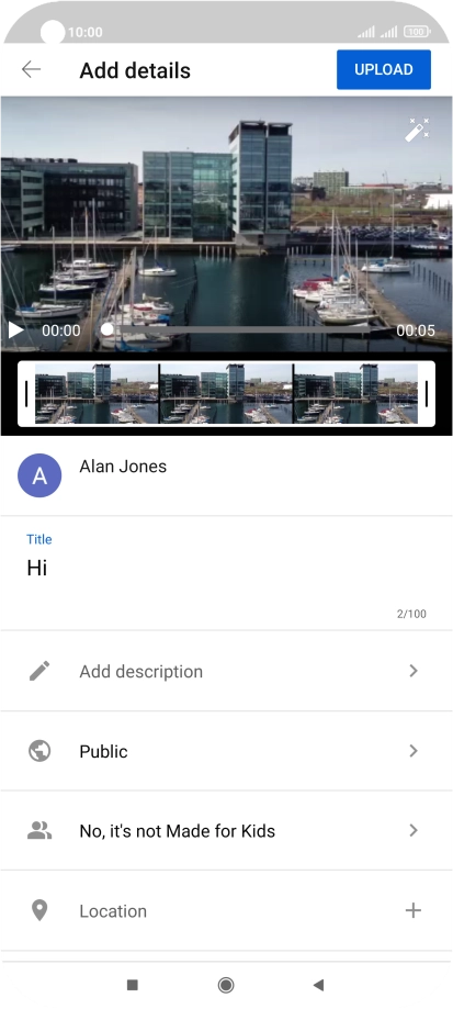 Key in the required text and press UPLOAD.