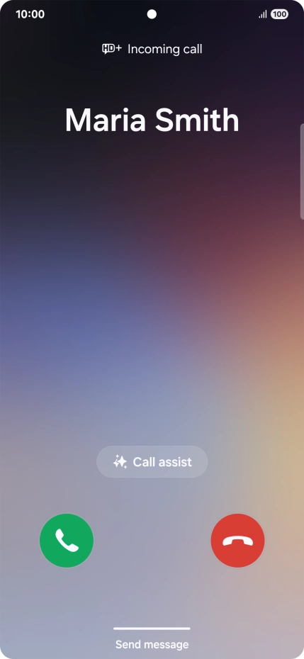 Press and drag the accept call icon right.