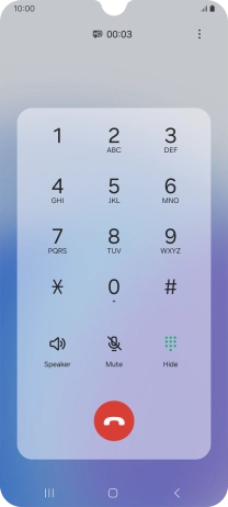 Press the end call icon.